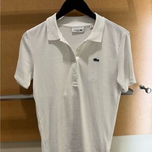 NEW Lacoste White Short Sleeve Polo Tee